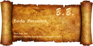 Bede Benedek névjegykártya